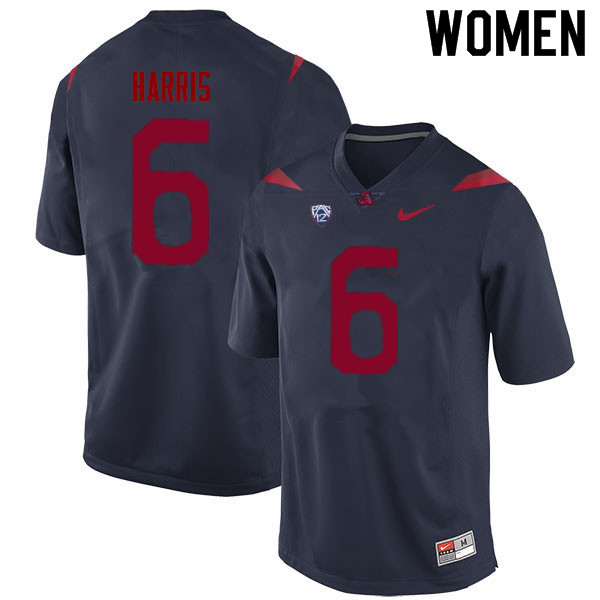 Women #6 Jason Harris Arizona Wildcats College Football Jerseys Sale-Navy - Click Image to Close
